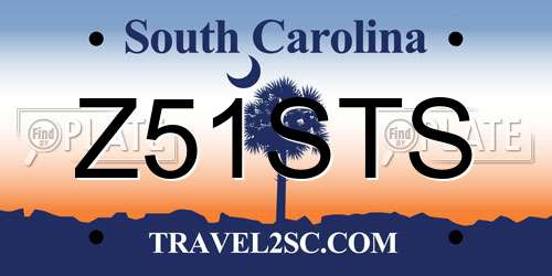 Z51STS South Carolina License Plate