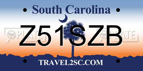 Z51SZB South Carolina License Plate