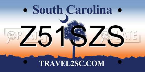 Z51SZS South Carolina License Plate