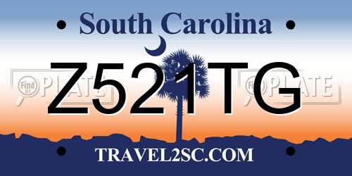 Z521TG South Carolina License Plate