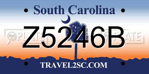 Z5246B South Carolina License Plate