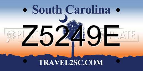 Z5249E South Carolina License Plate