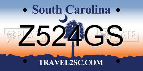 Z524GS South Carolina License Plate