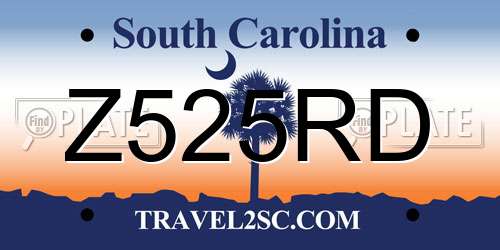 Z525RD South Carolina License Plate