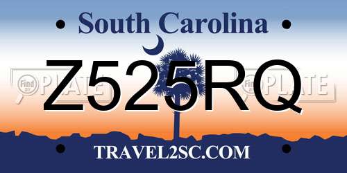 Z525RQ South Carolina License Plate