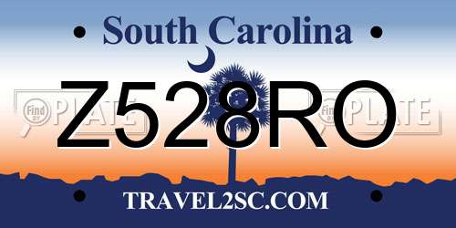 Z528RO South Carolina License Plate