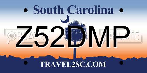 Z52DMP South Carolina License Plate