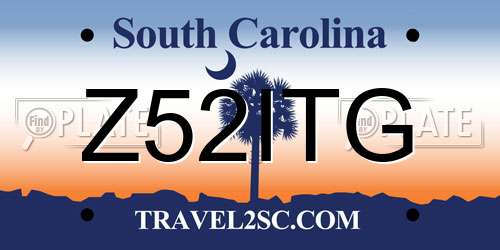 Z52ITG South Carolina License Plate
