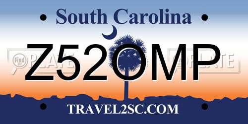 Z52OMP South Carolina License Plate