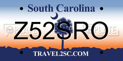 Z52SRO South Carolina License Plate