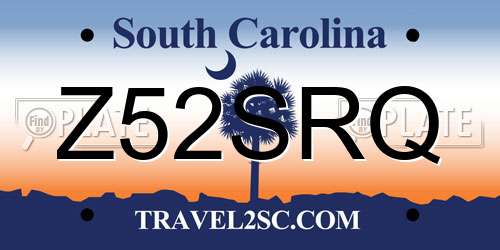 Z52SRQ South Carolina License Plate