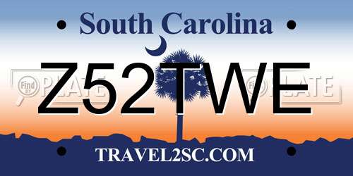 Z52TWE South Carolina License Plate