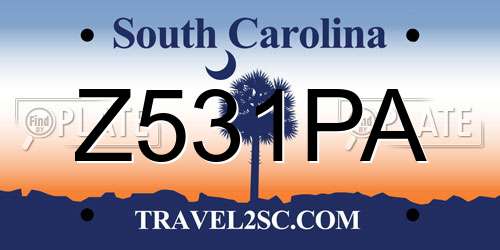 Z531PA South Carolina License Plate