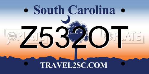 Z532OT South Carolina License Plate