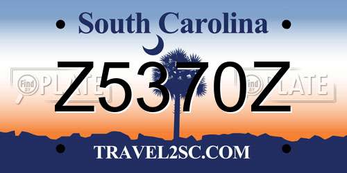 Z5370Z South Carolina License Plate