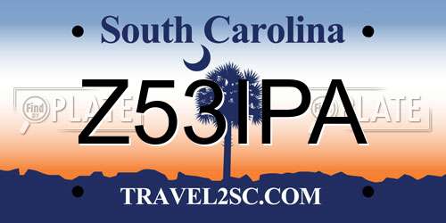Z53IPA South Carolina License Plate