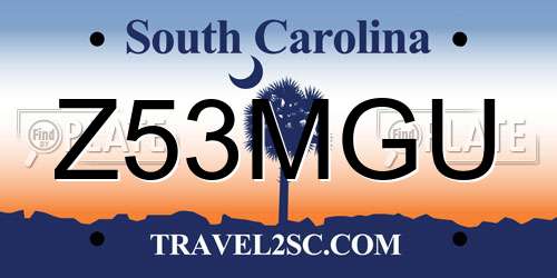 Z53MGU South Carolina License Plate