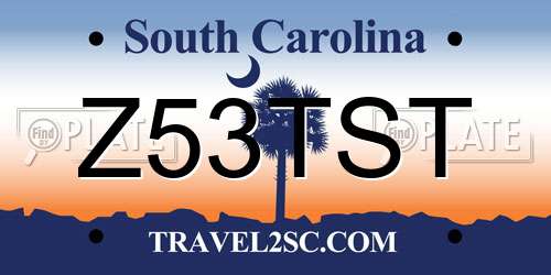 Z53TST South Carolina License Plate