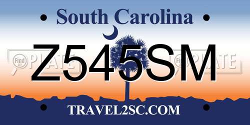 Z545SM South Carolina License Plate