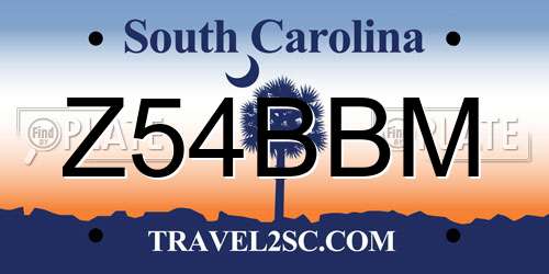 Z54BBM South Carolina License Plate
