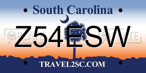 Z54ESW South Carolina License Plate