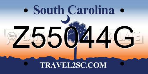 Z55044G South Carolina License Plate