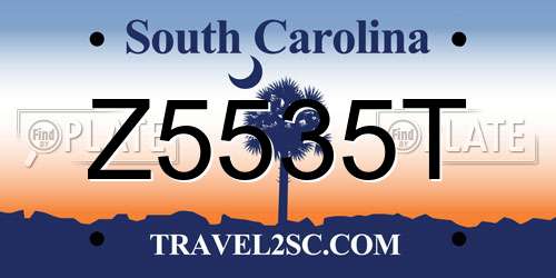 Z5535T South Carolina License Plate