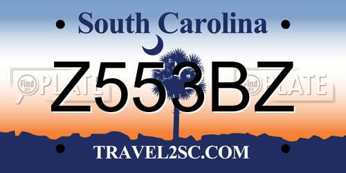 Z553BZ South Carolina License Plate