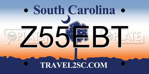 Z55EBT South Carolina License Plate