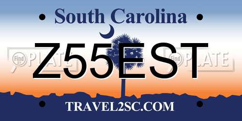 Z55EST South Carolina License Plate