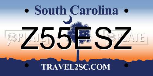 Z55ESZ South Carolina License Plate