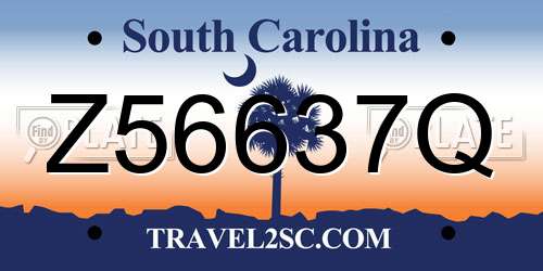 Z56637Q South Carolina License Plate