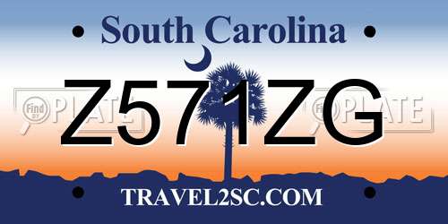 Z571ZG South Carolina License Plate