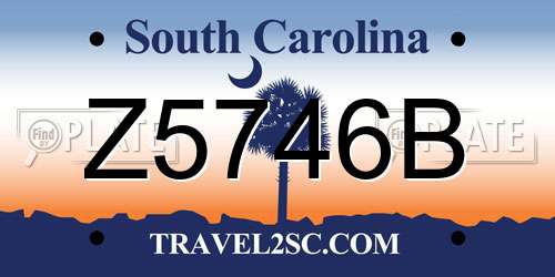 Z5746B South Carolina License Plate