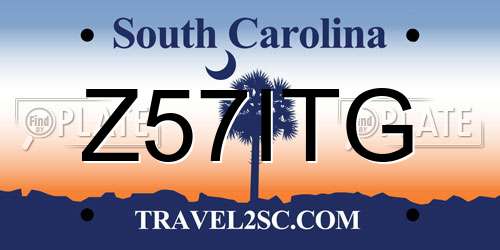 Z57ITG South Carolina License Plate