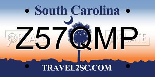 Z57QMP South Carolina License Plate