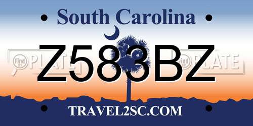 Z583BZ South Carolina License Plate