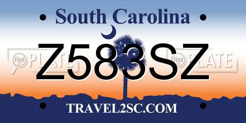 Z583SZ South Carolina License Plate