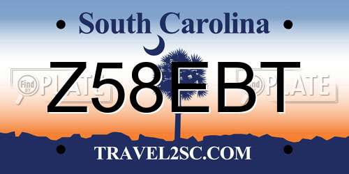 Z58EBT South Carolina License Plate