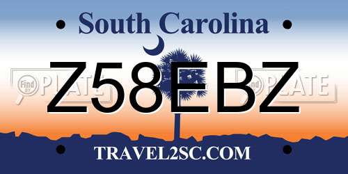 Z58EBZ South Carolina License Plate