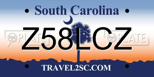 Z58LCZ South Carolina License Plate
