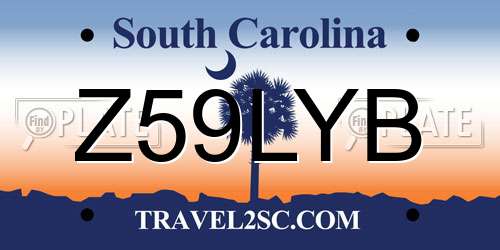 Z59LYB South Carolina License Plate