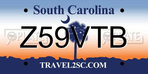 Z59VTB South Carolina License Plate