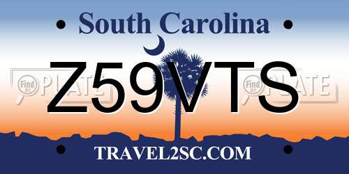 Z59VTS South Carolina License Plate