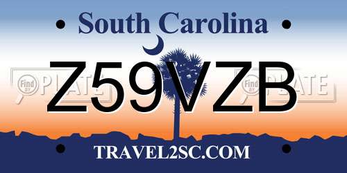 Z59VZB South Carolina License Plate