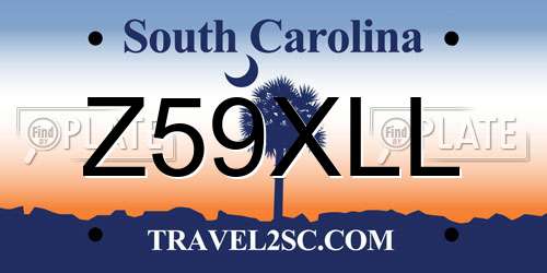 Z59XLL South Carolina License Plate