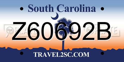 Z60692B South Carolina License Plate