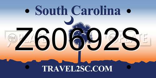 Z60692S South Carolina License Plate