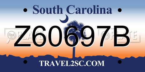 Z60697B South Carolina License Plate
