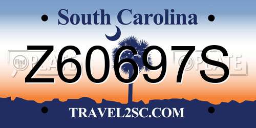 Z60697S South Carolina License Plate